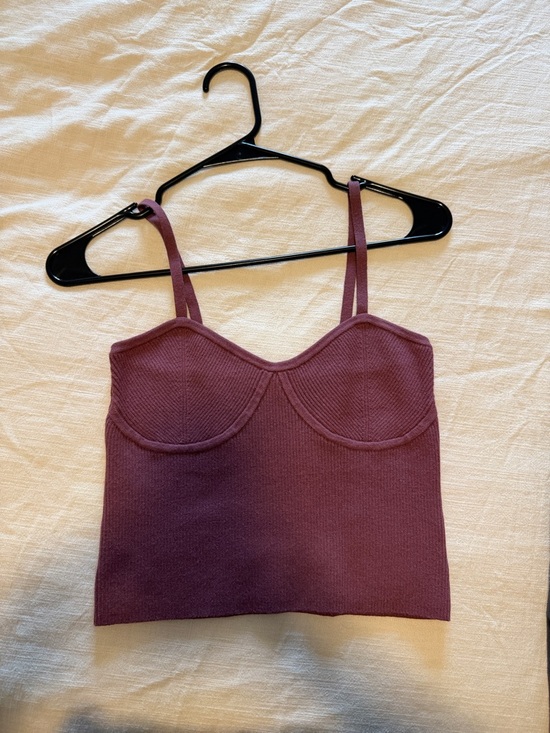 Madewell Tops - Madewell Plum Ribbed Bustier Crop Top